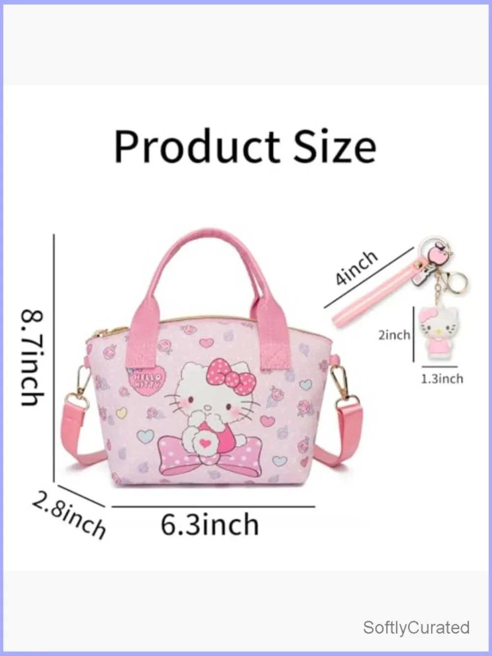 Set of 2 Mini Crossbody Bags Cute PU Leather Messenger Shoulder Bags Keychain